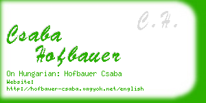 csaba hofbauer business card